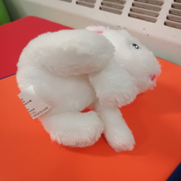 Bunny Plush White Rabbit Spring Easter Hare Lovey Stuffed Animal Made in USA - Picture 7 of 10